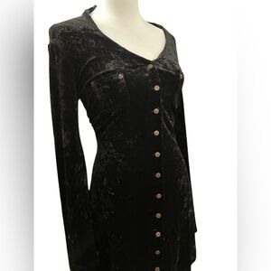 Betsey Johnson Velvet Button Down Dresss